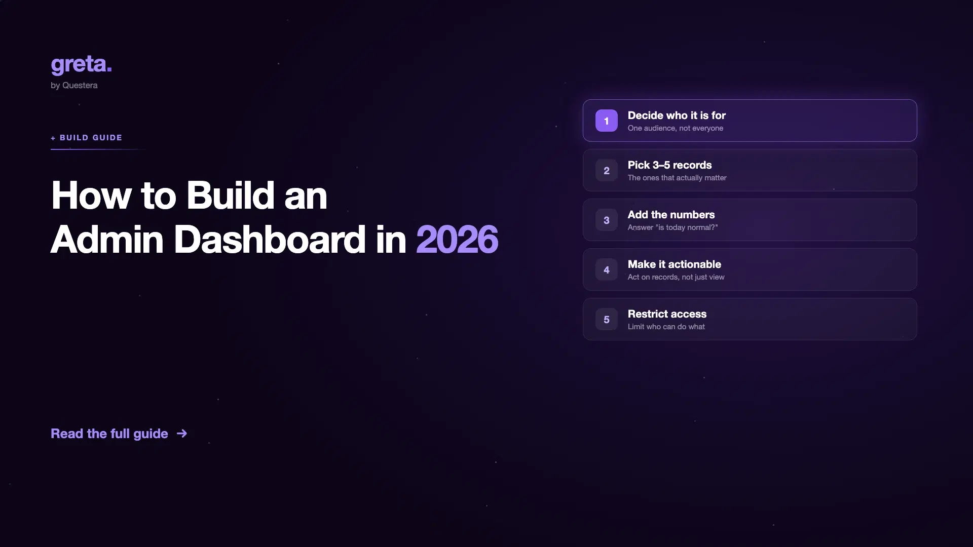 How to Build an Admin Dashboard Without Code for Founders