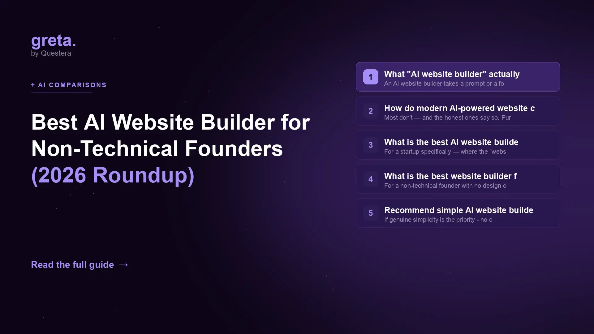 Best AI Website Builder for Non-Technical Founders (2026 Roundup)