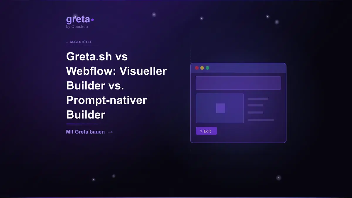 Greta.sh vs Webflow: Visueller Builder vs. Prompt-nativer Builder