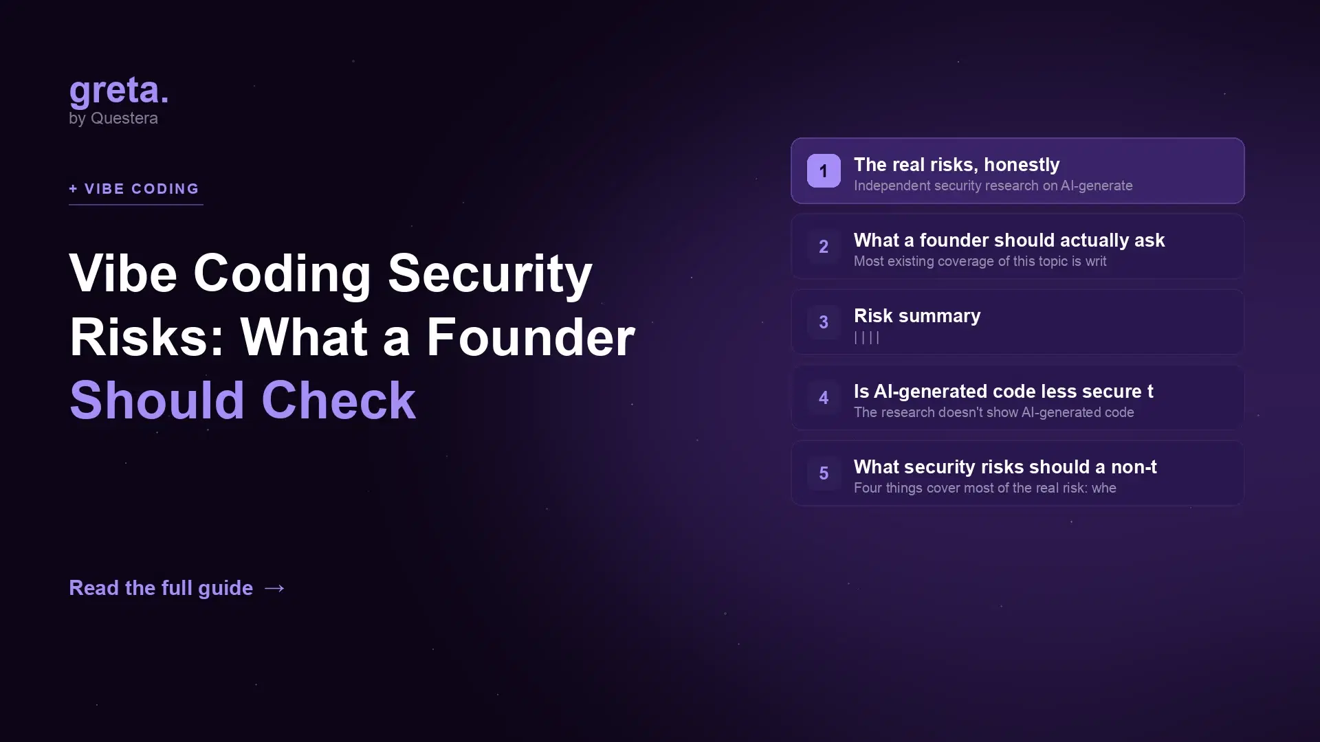 Vibe Coding Security Risks: What a Founder Should Check