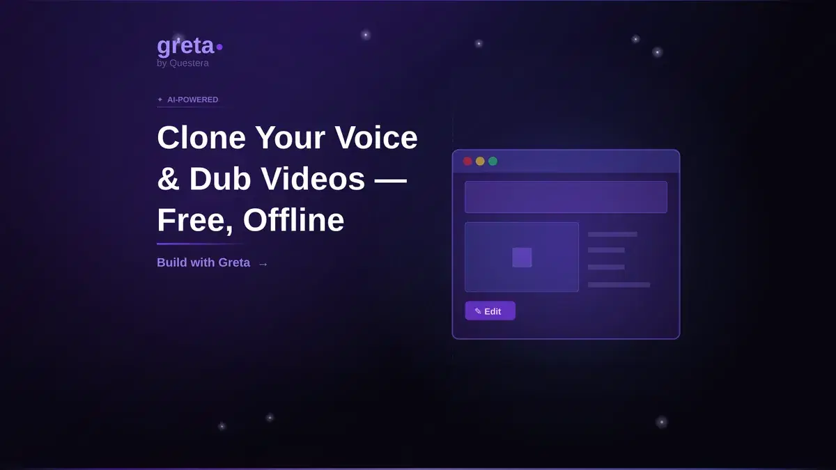 Clone Your Voice & Dub Videos — Free, Offline